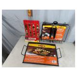 New Grilling Basket, Grill Topper, Kabob Skewers