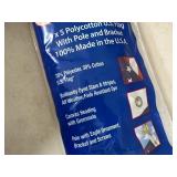 New 3 x 5 ft American Flag with Pole and Bracket