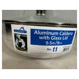 New Scratch and Dent 9.5 Quart Aluminum Caldero Pan with Lid