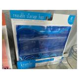 Assorted New Kitchen Accessories, Drain Board, Ice Trays, Reusable Bags, Etc.