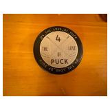 Collectible MN Wild Hockey Pucks including an official game puck, Wild Hockey Mask, Wild Marion Goborick Celebird? (look at pictures)