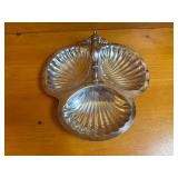 Rogers & Co 2310 Silver-Plated Meat Tray with Baroque Collection by Wallace #20 Silver-Plated Three-Part Shell Serving Dish