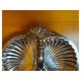 Rogers & Co 2310 Silver-Plated Meat Tray with Baroque Collection by Wallace #20 Silver-Plated Three-Part Shell Serving Dish
