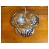 Rogers & Co 2310 Silver-Plated Meat Tray with Baroque Collection by Wallace #20 Silver-Plated Three-Part Shell Serving Dish