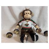 MN Wild Bleacher Creature Nordy Plush Figure with Five MN Wild Souvenir Collectible Hockey Pucks