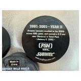 MN Wild Bleacher Creature Nordy Plush Figure with Five MN Wild Souvenir Collectible Hockey Pucks