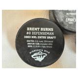 MN Wild Bleacher Creature Nordy Plush Figure with Five MN Wild Souvenir Collectible Hockey Pucks