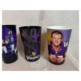 MN Viking Trading Cards (Qty 9) and New 320z Souvenir Soda Cups (Qty 4)
