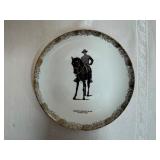 Theodore Rosevelt Vintage Plate with Gold Flecked Rim and Vintage Floral Wall Plate