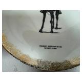 Theodore Rosevelt Vintage Plate with Gold Flecked Rim and Vintage Floral Wall Plate