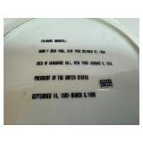 Theodore Rosevelt Vintage Plate with Gold Flecked Rim and Vintage Floral Wall Plate