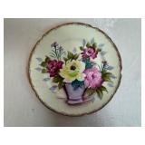 Theodore Rosevelt Vintage Plate with Gold Flecked Rim and Vintage Floral Wall Plate