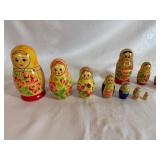 Vintage Russian Babuska Dolls (Nesting Dolls) - Three Sets