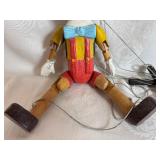 Vintage Hand-Painted Wooden Pinocchio Marionette Puppet 1950