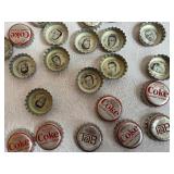 Vintage Coca-Cola and Tab Bottle Caps Featuring Image of Former NFL All Stars and Viking