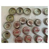 Vintage Coca-Cola and Tab Bottle Caps Featuring Image of Former NFL All Stars and Viking