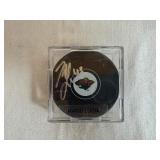 Hockey!  Mario Lucia Autographed Puck, 1990 Eric Lindros Future Super Star Trading Card, Mounted Arturs Irbe Trading Card and Soft Puck