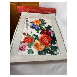 Traditional Chinese Embroidery Featuring Peonies which Symbolize Wealth, Prosperity and Honor.