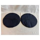 Pair of Vintage Moroccan Hand-Embellished Velvet Round Pillow Covers