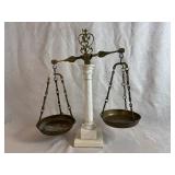 Antique Italian Alabaster and Brass Balance Scale