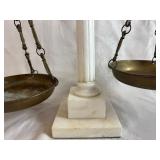 Antique Italian Alabaster and Brass Balance Scale