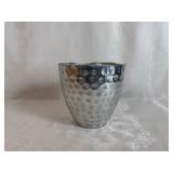 Crystalery Glass Pot, Diamond Star Glass Vase, Vintage Indiana Glass Amber Diamond Pattern Vase, Gold Ceramic Planter and Metal Planter