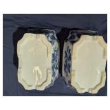 Vintage Chinese Blue and White Porcelain Planter Pots with Floral Design