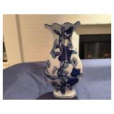 Collection of Vintage Blue and White Chinese Porcelain Jars and Vases 10" Tall x 7" Diameter, 7" Tall x 4" Diameter, 7" Tall x 4" Diameter,