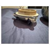 Vintage Blue and White Asian Incense Burner 12" Tall x 9" Diameter