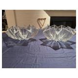 Pair of Crystal Eight Point Star Bowls, 4" Tall x 12" Diameter