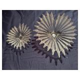 Palm Leaf Crystal Glass Display Bowls