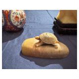 Chinese Guardian Lion (Foo Dog) Bookend/Figurine, Carved Stone Turtle Bookend/Figurine, Kaiser West Germany Paperweight