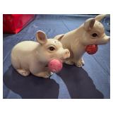 Vintage Fitz and Floyd Classic French Market Pigs with Beets Salt and Pepper Shakers