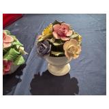 Vintage Porcelain Pink Rose from Italy, Coal Port Bone China Floral Arrangement, Ansley Porcelain Floral Arrangement (some small chips/imperfections)