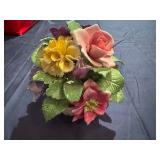 Vintage Porcelain Pink Rose from Italy, Coal Port Bone China Floral Arrangement, Ansley Porcelain Floral Arrangement (some small chips/imperfections)