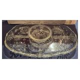 Mikasa Snowflake Chip and Dip Container 15" (Never Used)