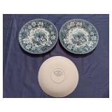 Staffordshire England Royal Tudor Ware - Coaching Tavern (3 Pieces) with Royal Stafford Bone China - Coquette Small Plate
