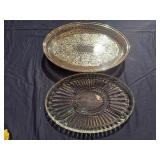 Vintage Towle Silver-Plated Serving Tray with Removable Glass Relish Insert