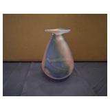 Vintage Italian-Style Art Glass Scavo Hand Blown Frosted Glass Vases