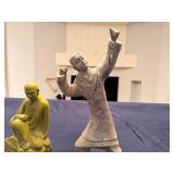Two Decorative Asian Figurines: 6" x 12" Tall and 6" x 19" Tall