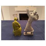 Two Decorative Asian Figurines: 6" x 12" Tall and 6" x 19" Tall