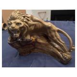 Vintage Ceramic Roaring Lion Figurine 9.5" x 8"