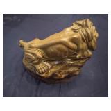 Vintage Ceramic Roaring Lion Figurine 9.5" x 8"