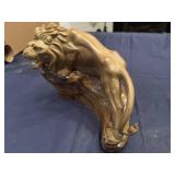 Vintage Ceramic Roaring Lion Figurine 9.5" x 8"