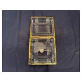 Vintage Lead Crystal Square Trinket Box with Gold Trim