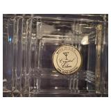 Vintage Lead Crystal Square Trinket Box with Gold Trim