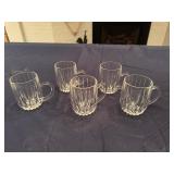 Five Crystal Irish Coffee Mugs