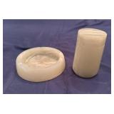 Vintage Marble Ashtray and Cigarette Container Set