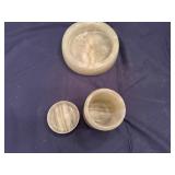 Vintage Marble Ashtray and Cigarette Container Set