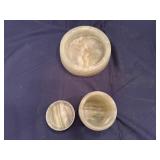 Vintage Marble Ashtray and Cigarette Container Set